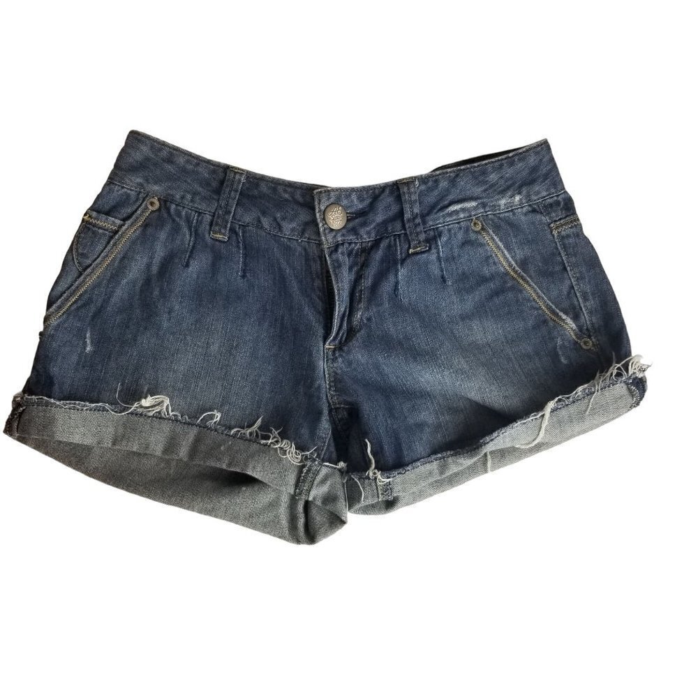 American Eagle Shorts‎ Womens 0 Pleated Denim Cutoff Distressed Coastal Cowgirl